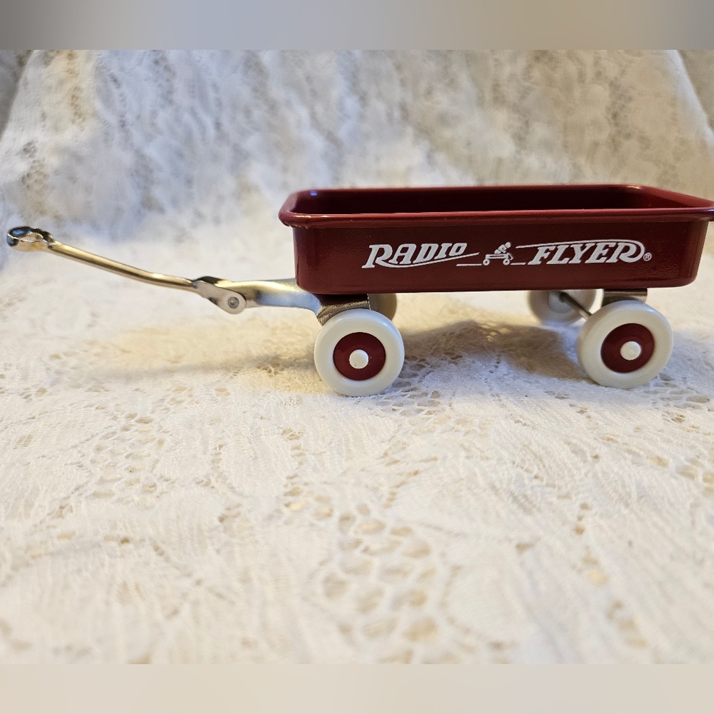 Vintage Miniature Toy Wagon Red Radio Flyer Mini Metal Collectible